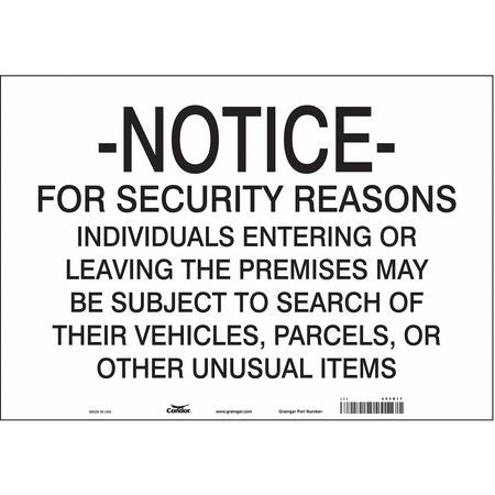 Security Sign,14" H,20" W,vinyl (2 Units