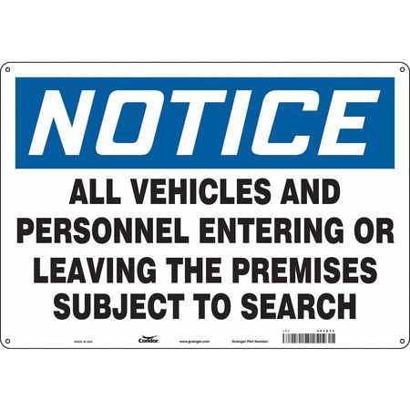 Security Sign,14" H,20" W,plastic (1 Uni