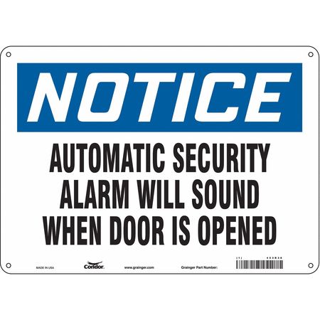 Security Sign,10" H,14" W,plastic (2 Uni