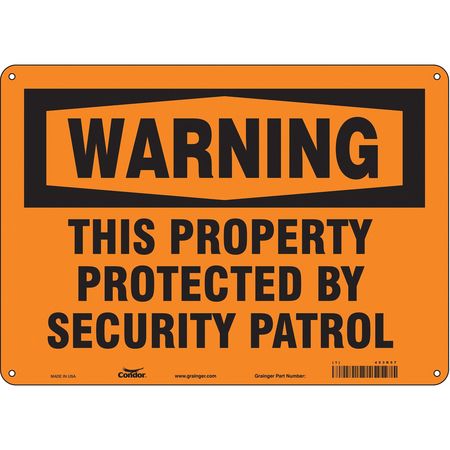 Security Sign,10" H,14" W,plastic (2 Uni