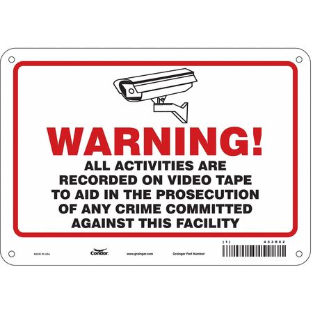 Security Sign,7" H,10" W,plastic (3 Unit