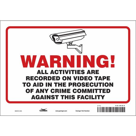 Security Sign,7" H,10" W,vinyl (5 Units