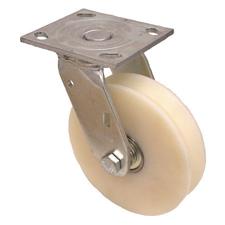 Plate Caster,1250 Lb. Load,white Wheel (