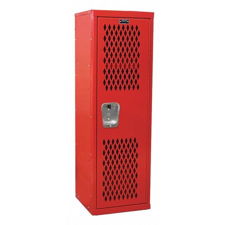 Wardrobe Locker,red,unassembled,steel (1