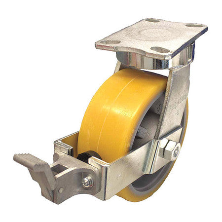 Plate Caster,3960 Lb. Load,yellow Wheel