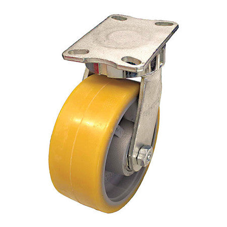 Plate Caster,3970 Lb. Load,yellow Wheel