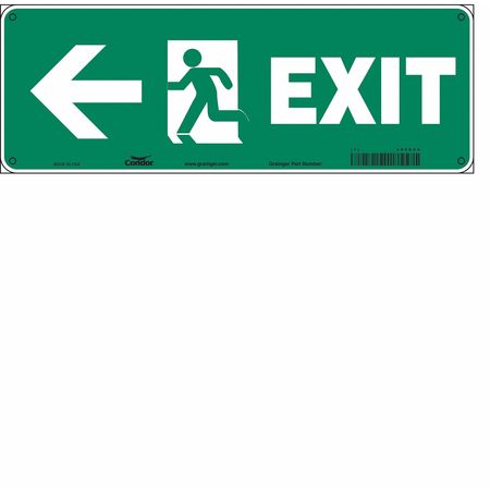 Safety Sign,exit,5"x14" (3 Units In Ea)