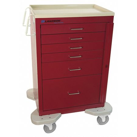 Medical Cart,red Cabinet (1 Units In Ea)