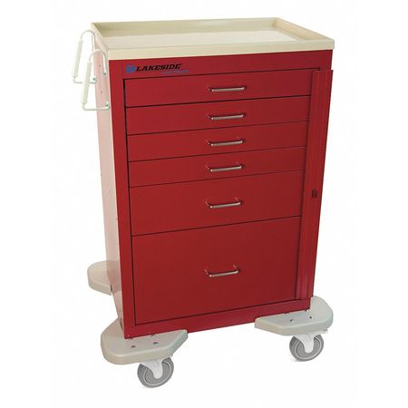 Medical Cart,red Cabinet (1 Units In Ea)