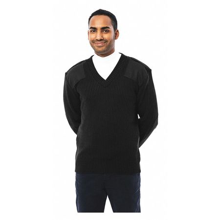 V-neck Military Sweater,black,m (1 Units