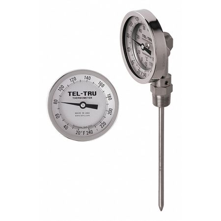 Analog Dial Thermometer,stem 2-1/2" L (1