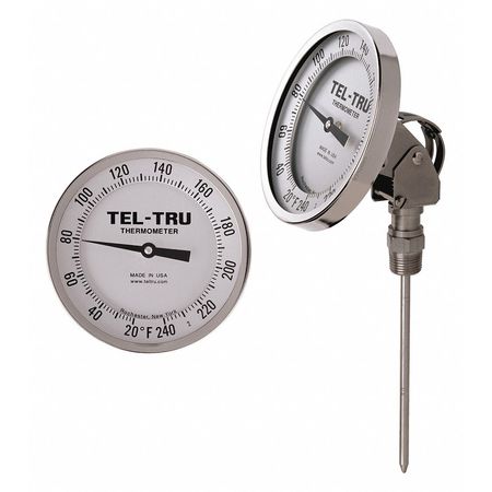 Analog Dial Thermometer,stem 12" L (1 Un