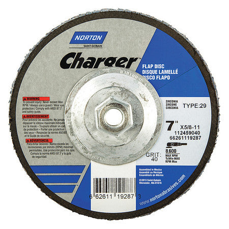 Flap Disc,type 29,7" Disc Dia.,60 Grit (