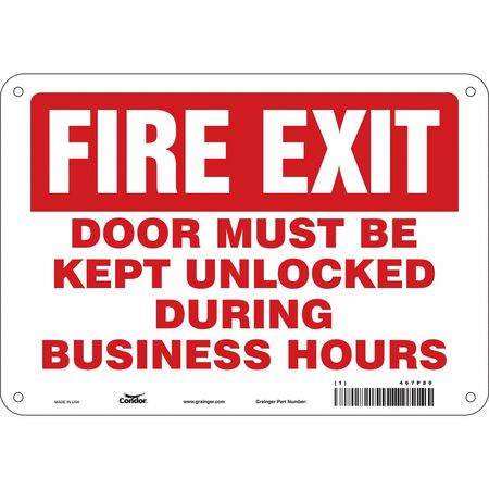 Sign,fire Exit Door,7x10 (3 Units In Ea)