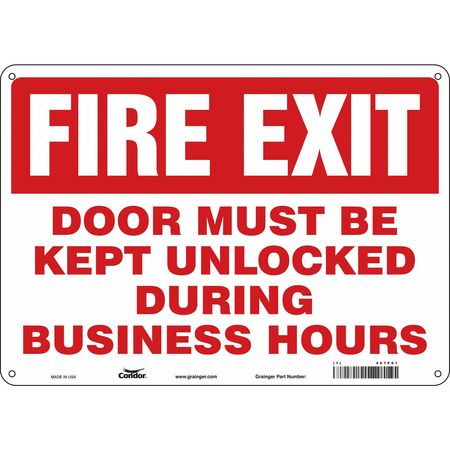 Sign,fire Exit Door,10x14 (2 Units In Ea