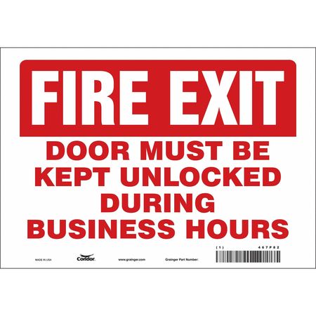 Sign,fire Exit Door,7x10 (5 Units In Ea)