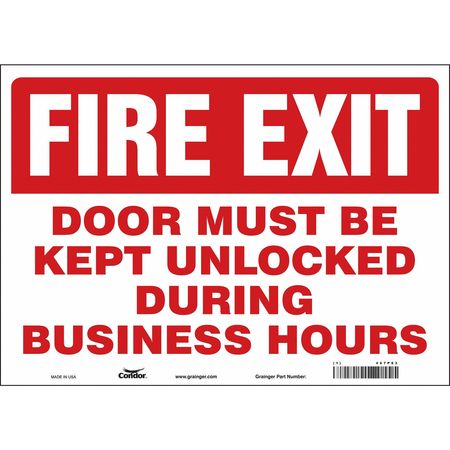 Sign,fire Exit Door,10x14 (4 Units In Ea