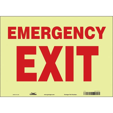 Sign,emergency Exit,10x14 (1 Units In Ea