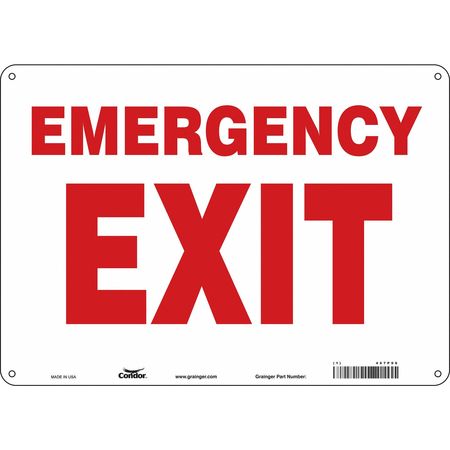 Sign,emergency Exit,10x14 (2 Units In Ea