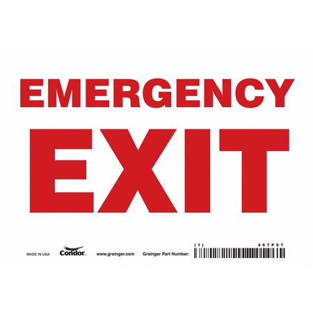 Sign,emergency Exit,5x7 (7 Units In Ea)