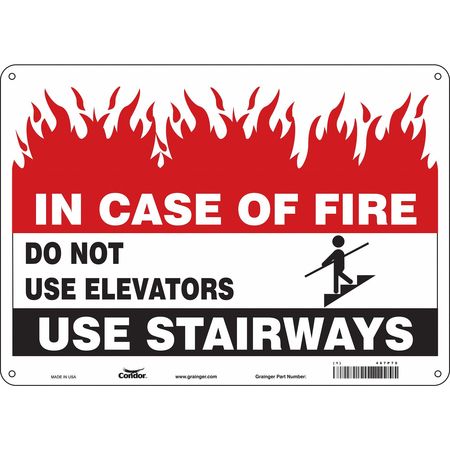 Sign,in Case Of Fire,10x14 (1 Units In E