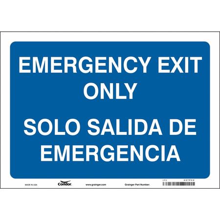 Sign,fire Door/puerta De Emerg.,7"x10" (