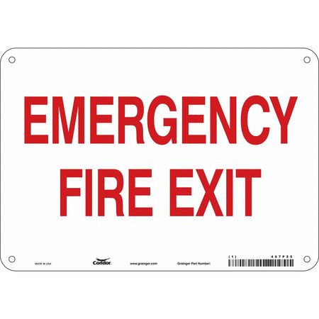 Sign,fire Door/puerta De Emerg.,10"x14"