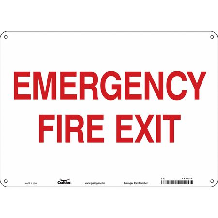 Sign,fire Door/puerta De Emerg.,7"x10" (