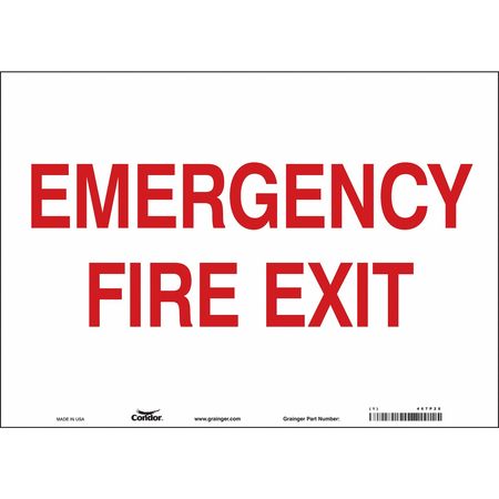 Sign,warning Not A Fire Exit,7"x10" (4 U