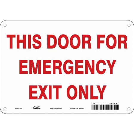 Sign,warning Not A Fire Exit,10"x14" (3