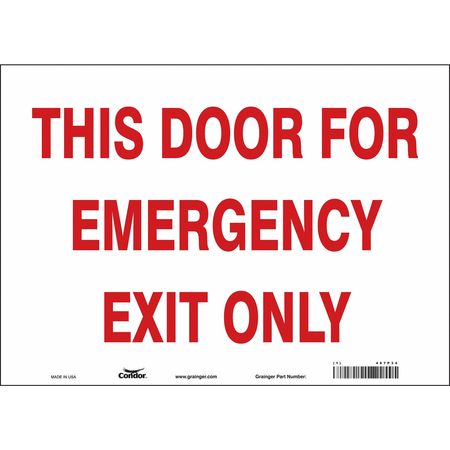 Sign,warning Not A Fire Exit,10"x14" (4