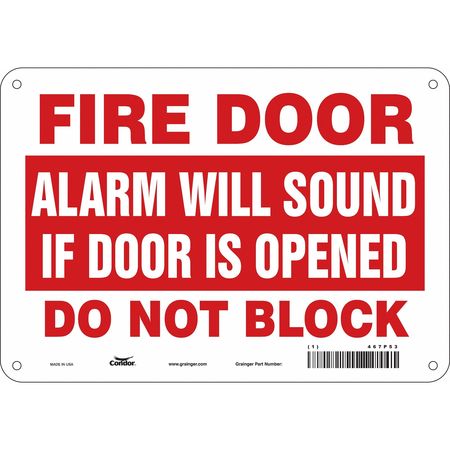 Sign,fire Door Alarm,7x10 (3 Units In Ea