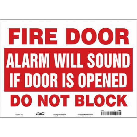 Sign,fire Door Alarm,10x14 (4 Units In E