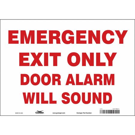 Sign,emergency Exit,10x14 (4 Units In Ea