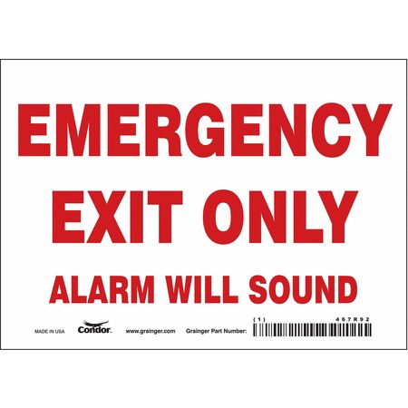 Sign,alarm Will Sound,5x7 (7 Units In Ea