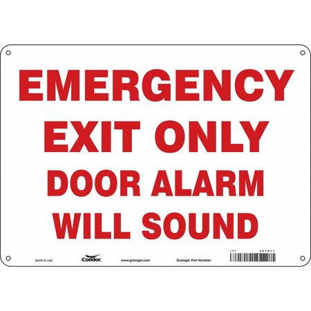 Sign,emergency Exit,10x14 (2 Units In Ea