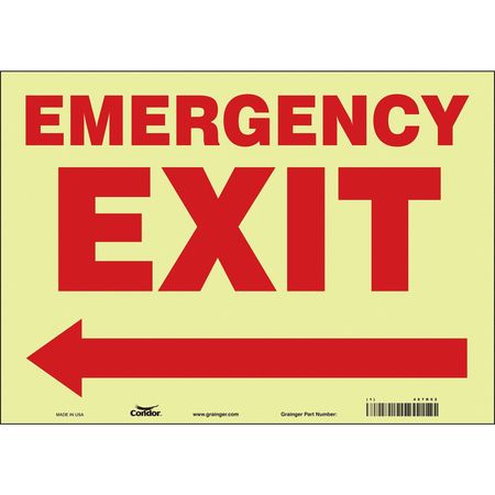 Sign,emergency Exit,10x14 (1 Units In Ea