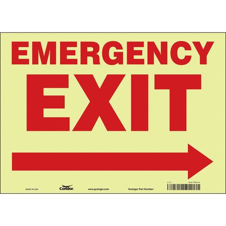 Sign,emergency Exit,10x14 (1 Units In Ea