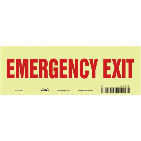 Sign,emergency Exit,3.5x10 (1 Units In E