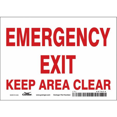 Sign,keep Area Clear,5x7 (7 Units In Ea)