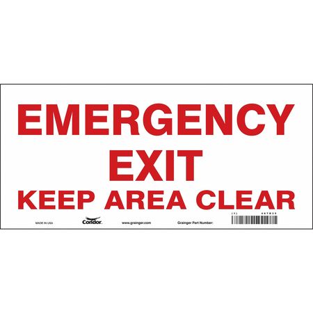 Sign,keep Area Clear,6.5x14 (1 Units In