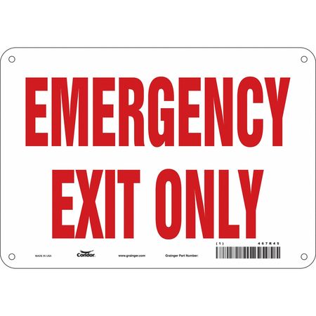 Sign,emergency Exit Only,7x10 (3 Units I