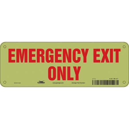 Sign,emergency Exit Only,3.5x10 (3 Units