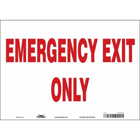 Sign,emergency Exit Only,10x14 (1 Units