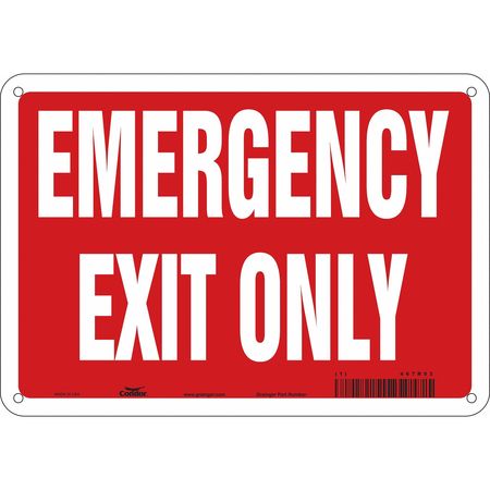 Sign,emergency Exit Only,7x10 (2 Units I