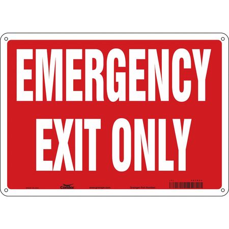 Sign,emergency Exit Only,10x14 (1 Units