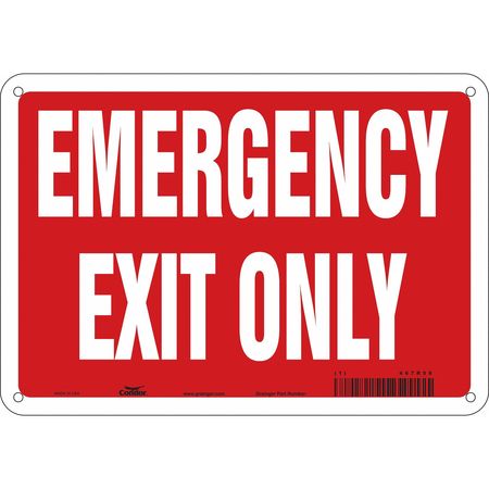 Sign,emergency Exit Only,7x10 (3 Units I