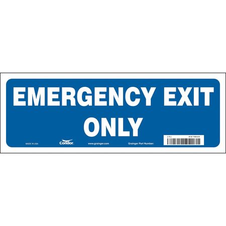 Sign,emergency Exit Only,5x14 (5 Units I