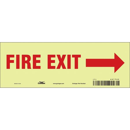 Sign,fire Exit,3.5x10 (3 Units In Ea)