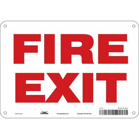 Sign,fire Exit,7x10 (3 Units In Ea)